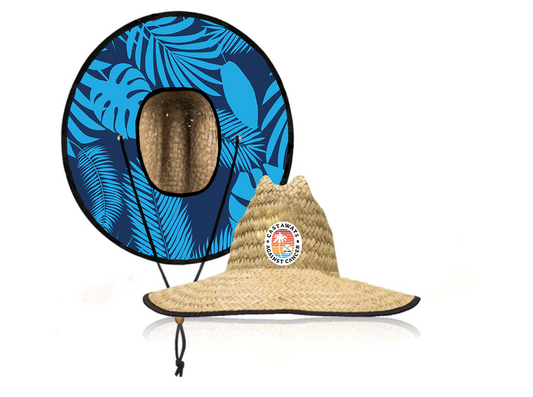 Castaways Straw Hat - Blue Palms